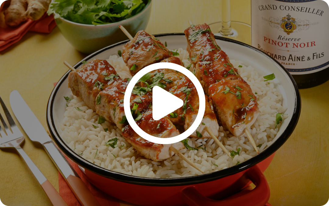 Brochettes de dinde à l'orange - recette en vidéo