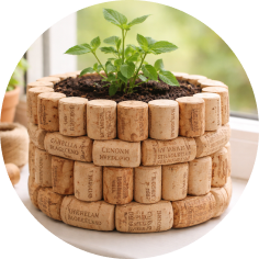 Pot artisanal en bouchons de liège