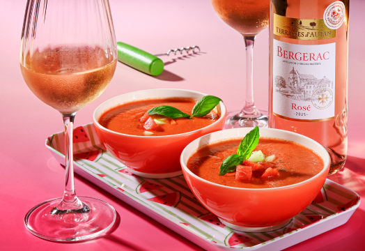 gaspacho à la tomate et à la pastèque
