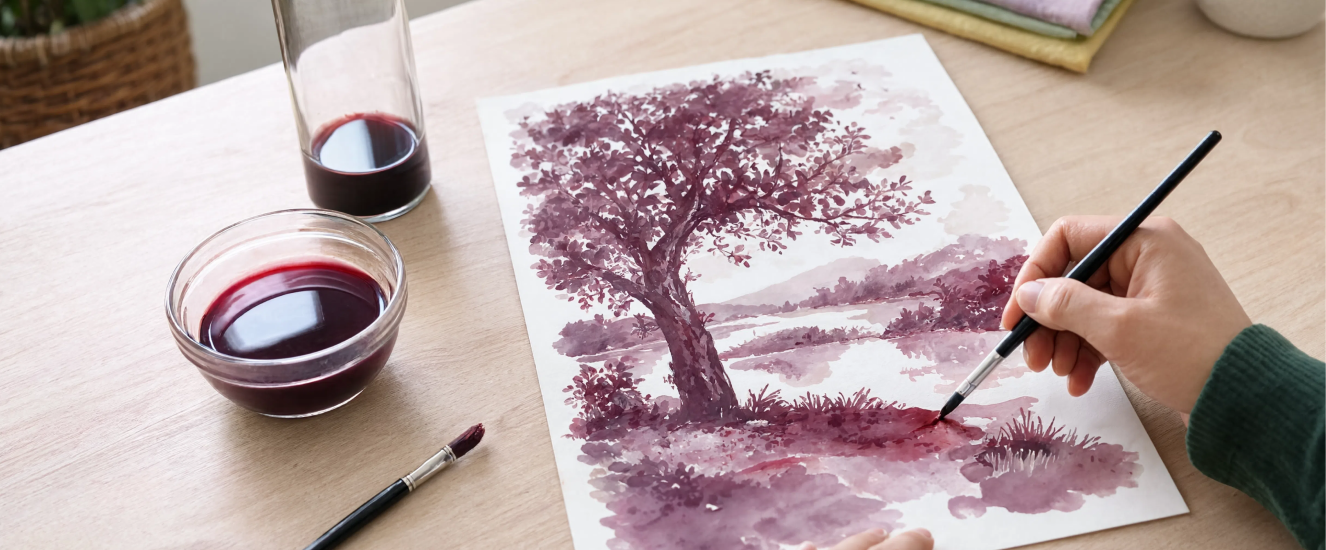 DIY dessin à l'encre de vin