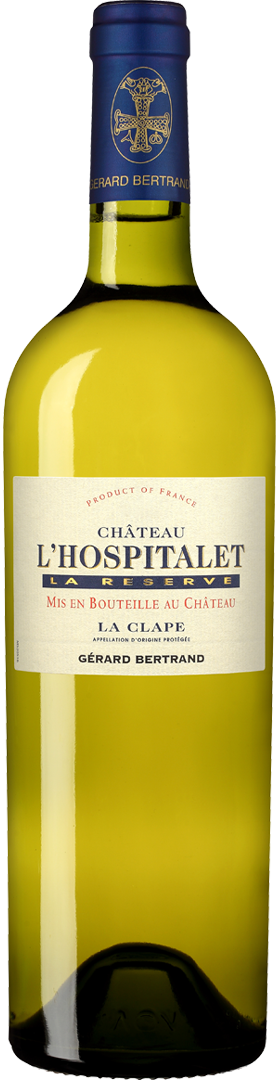 Bouteille de AOP(1) Vin Blanc sec La Clape Biodynamie Château L'Hospitalet "La Réserve"
