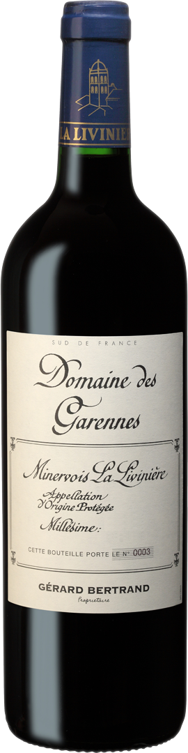 Bouteille de AOP(1) Vin Rouge Minervois La Livinière Biodynamie Domaine des Garennes