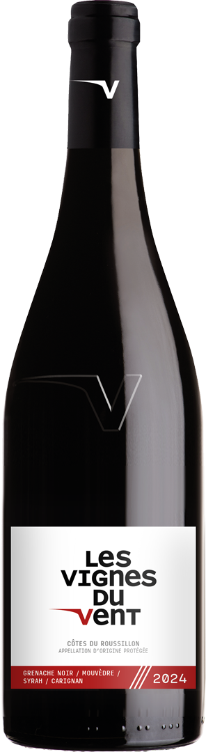 Bouteille de AOP(1) Vin Rouge Côtes du Roussillon Les Vignes du Vent