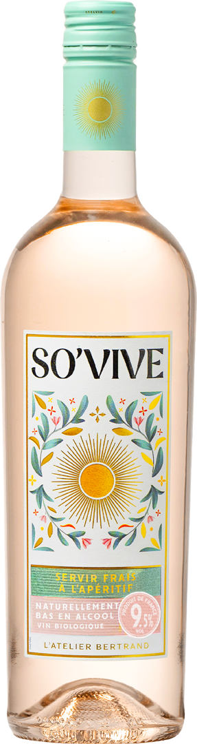 Bouteille de IGP(2) Vin Rosé Pays d'Oc Bio So Vive