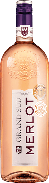 Bouteille de vin rosé IGP Pays D’OC Merlot « Grand Sud », millésime 2023/2024 — vignoble Languedoc