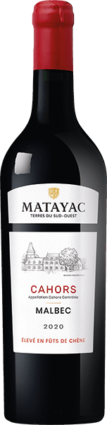 Bouteille de vin rouge AOP Cahors « Matayac », millésime 2023/2025 — vignoble Sud-ouest
