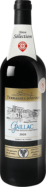 Bouteille de vin rouge AOP Gaillac « Terrasses D’autan », millésime 2023/2024 — vignoble Sud-ouest