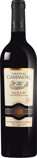 Bouteille de vin rouge AOP Gaillac « Château Candastre », millésime 2023/2024 — vignoble Sud-ouest