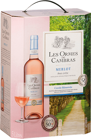 Bouteille de vin rose — IGP(2) VIN ROSÉ PAYS D’OC MERLOT LES ORMES DE CAMBRAS