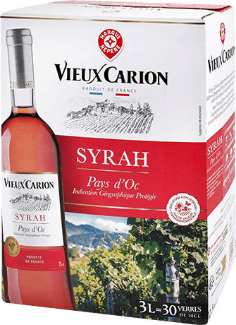 Bouteille de vin rose — IGP(2) VIN ROSÉ PAYS D’OC SYRAH* VIEUX CARION