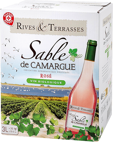 Bouteille de vin rose — IGP(2) VIN ROSÉ SABLE DE CAMARGUE BIO** RIVES & TERRASSES