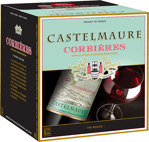 Bouteille de vin rouge — AOP(1) VIN ROUGE CORBIÈRES CASTELMAURE