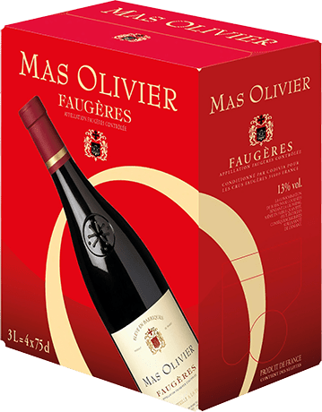 Bouteille de vin rouge — AOP(1) VIN ROUGE FAUGÈRES MAS OLIVIER