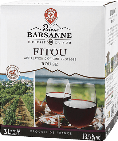 Bouteille de vin rouge — AOP(1) VIN ROUGE FITOU* PRIEUR BARSANNE