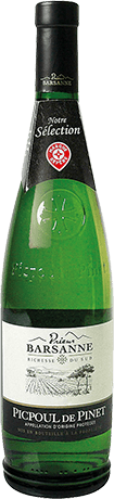 Bouteille de vin blanc — AOP(1) VIN BLANC PICPOUL DE PINET PRIEUR BARSANNE