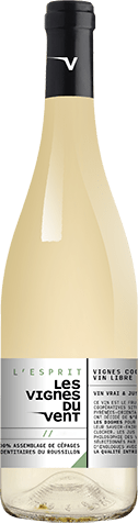Bouteille de vin blanc — IGP(2) VIN BLANC CÔTES CATALANES LES VIGNES DU VENT