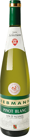Bouteille de vin blanc — AOP(1) VIN BLANC PINOT BLANC* REBMANN