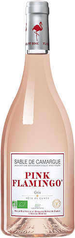 Bouteille de vin rose — IGP(2) VIN ROSÉ SABLE DE CAMARGUE BIO** PINK FLAMINGO GRIS