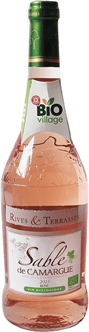 Bouteille de vin rosé IGP Vin Rosé Sable De Camargue Bio « Rives & Terrasses », millésime 2025/2026 — vignoble Languedoc