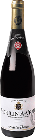 Bouteille de vin rouge AOP Vin Rouge Moulin-à-vent « Antoine Barrier », millésime 2025/2026 — vignoble Beaujolais