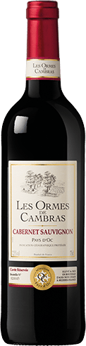 Bouteille de vin rouge — IGP(2) VIN ROUGE PAYS D’OC CABERNET SAUVIGNON LES ORMES DE CAMBRAS
