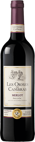 Bouteille de vin rouge — IGP(2) VIN ROUGE PAYS D’OC MERLOT LES ORMES DE CAMBRAS
