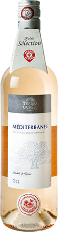 Bouteille de vin rose — IGP(2) VIN ROSÉ MÉDITERRANÉE* TERRES OCRÉES