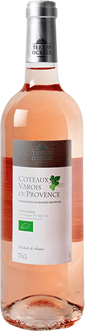 Bouteille de vin rose — AOP(1) VIN ROSÉ COTEAUX VAROIS EN PROVENCE BIO** TERRES OCRÉES