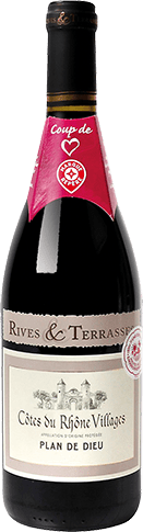 Bouteille de vin rouge — AOP(1) VIN ROUGE CÔTES DU RHÔNE VILLAGES PLAN DE DIEU* RIVES & TERRASSES