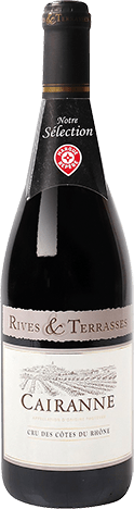 Bouteille de vin rouge — AOP(1) VIN ROUGE CAIRANNE CRU DES CÔTES DU RHÔNE RIVES & TERRASSES