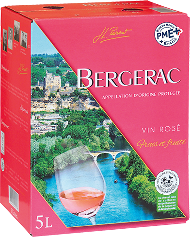 Bouteille de vin rose — AOP(1) VIN ROSÉ BERGERAC* ROSÉ JL. PARSAT