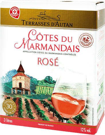 Bouteille de vin rose — AOP(1) VIN ROSÉ CÔTES DU MARMANDAIS* TERRASSES D’AUTAN