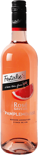Bouteille de vin gris — BOISSON AROMATISÉE À BASE DE VIN ROSÉ SAVEUR PAMPLEMOUSSE FESTALIE