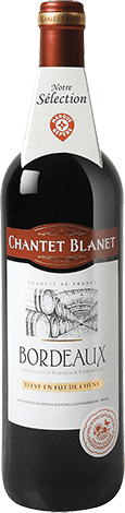 Bouteille de vin rouge — AOP(1) VIN ROUGE BORDEAUX FÛT DE CHÊNE* CHANTET BLANET