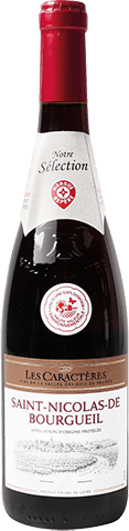 Bouteille de vin rouge AOP Vin Rouge Saint-nicolas De-bourgueil « Les Caractères », millésime 2025/2026 — vignoble Loire