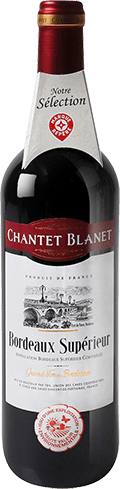 Bouteille de vin rouge — AOP(1) VIN ROUGE BORDEAUX SUPÉRIEUR* CHANTET BLANET