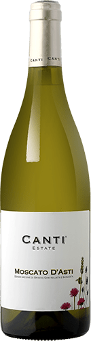 Bouteille de vin effervescent DOC Canti Moscato D’asti Blanc, millésime 2025/2026