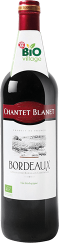 Bouteille de vin rouge — AOP(1) VIN ROUGE BORDEAUX BIO** CHANTET BLANET
