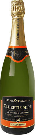 Bouteille de vin effervescent AOP Clairette De Die « Tradition Rives & Terrasses », millésime 2025/2026