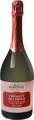 Bouteille de vin effervescent AOP Crémant De Limoux Rosé « Prieur Barsanne », millésime 2025/2026