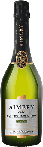 Bouteille de vin effervescent AOP Blanquette De Limoux Demi-sec « Aimery », millésime 2025/2026