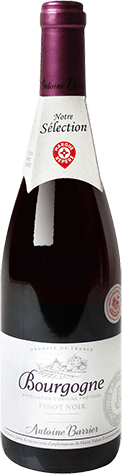 Bouteille de vin rouge — AOP(1) VIN ROUGE BOURGOGNE PINOT NOIR* ANTOINE BARRIER